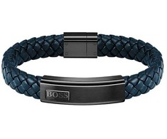 Hugo Boss tamsiai mėlyna odinė apyrankė Lander 1580179M