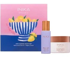 Inika Organic INIKA ANTI-AGEING NIGHT DUO Dovanų rinkinys (serumas 30 ml + naktinis veido kremas 50 ml)