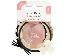 Invisibobble Plaukų segtukai „Gražuolės gėlės perlai“, 4 vnt.