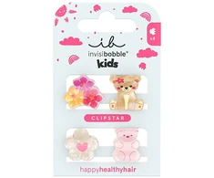 Invisibobble Clipstar Kids Bearly Bloomed Plaukų sagtukas 4 pcs