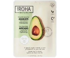 Iroha Nature Drėkinamoji veido kaukė Iroha Hydrating Face Sheet Mask Avocado &amp; Hyaluronic Acid, su avokadu ir hialurono rūgštimi