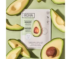 Iroha Nature Drėkinamoji veido kaukė Iroha Hydrating Face Sheet Mask Avocado &amp; Hyaluronic Acid, su avokadu ir hialurono rūgštimi