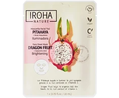 Skaistinamoji veido kaukė Iroha Brightening Face Sheet Mask Dragon Fruit &amp; Hyaluronic Acid, su drakono vaisiumi ir hialurono rūgštimi