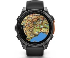 Išmanusis laikrodis Garmin Fenix 8 – 47 mm, AMOLED Skalūno pilkos spavos korpusas su juodu silikono dirželiu