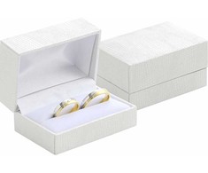 Jk Box Balta dirbtinės odos dėžutė vestuviniams žiedams GZ-7/A1