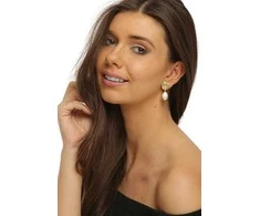 Jwl Luxury Pearls Gražūs paauksuoti auskarai su tikrais baroko perlais JL0724