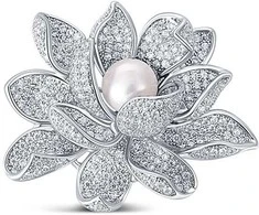 Jwl Luxury Pearls Graži sagė su perlu 2in1 Lotoso gėlė JL0697
