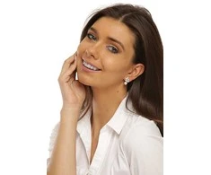 Jwl Luxury Pearls Gražūs sidabriniai auskarai su tikrais perlais ir cirkoniais JL0719