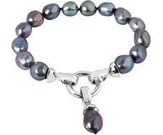 Jwl Luxury Pearls Apyrankė iš tikro metalo mėlynų perlų JL0562