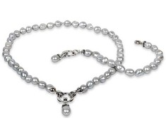 Jwl Luxury Pearls Apyrankė iš tikrų pilkų perlų JL0558