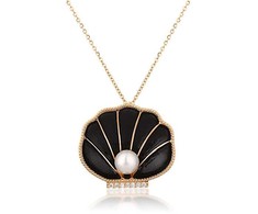 Jwl Luxury Pearls Žavi paauksuota kriauklių sagė su perlu 2in1 JL0764