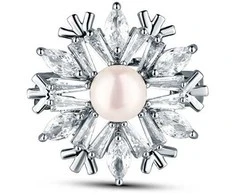 Jwl Luxury Pearls Žavinga snaigės sagė su perlu JL0874