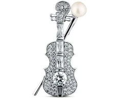 Jwl Luxury Pearls Akinanti perlų sagė smuikui JL0872