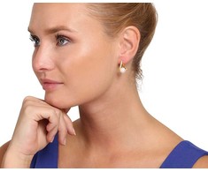 Jwl Luxury Pearls Padorūs paauksuoti tikro perlo ir kubinio cirkonio auskarai JL0850