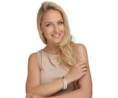 Jwl Luxury Pearls Dviguba/dviejų eilių tikroji balto perlo apyrankė JL0598
