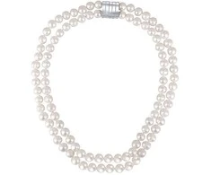 Jwl Luxury Pearls Dvigubos/dvigubos eilės tikrų baltų perlų karoliai JL0656