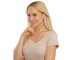 Jwl Luxury Pearls Sidabriniai apvalūs hercogienės Kate auskarai su tikru perlu ir cirkoniais 3in1 JL0685