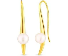 Jwl Luxury Pearls Elegantiški paauksuoti auskarai su perlais JL0856