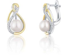 Jwl Luxury Pearls Elegantiški dvispalviai auskarai su tikrais perlais JL0721