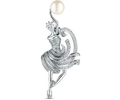 Jwl Luxury Pearls Elegantiška šokėjos sagė su tikrais perlais JL0875