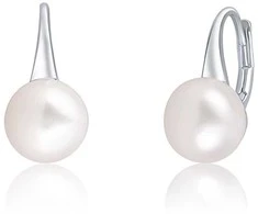 Jwl Luxury Pearls Puikūs sidabriniai auskarai su tikru perlu JL0643