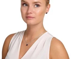 Jwl Luxury Pearls Dailaus sidabro tikro juodo perlų karoliai JL0836 (grandinė, pakabukas)