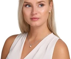 Jwl Luxury Pearls Puikūs sidabriniai tikrų perlų karoliai JL0835 (grandinė, pakabukas)