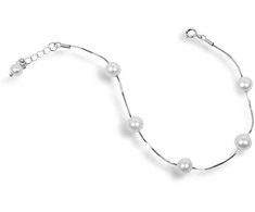 Jwl Luxury Pearls Švelni apyrankė, tikri balti perlai JL0173