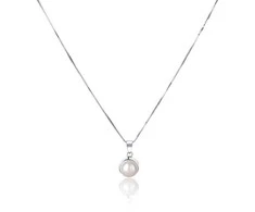 Jwl Luxury Pearls Švelnus karoliai su tikru baltu perlu JL0676 (grandinė, pakabukas)