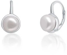 Jwl Luxury Pearls Švelnūs sidabriniai auskarai su tikrais baltais perlais JL0675