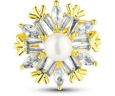 Jwl Luxury Pearls Blizganti snaigės formos sagė su perlu JL0873