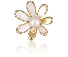 Jwl Luxury Pearls Auksuota sagė 2in1 su tikru baltu perlu ir perlamutru JL0661