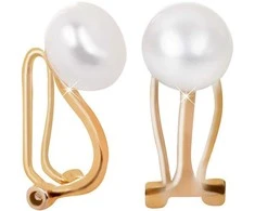 Jwl Luxury Pearls Auksuoti klipiniai auskarai su dešiniuoju perlu JL0399