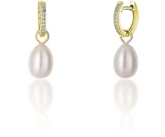 Jwl Luxury Pearls Auksuoti auskarai á la Duchess Kate su tikru perlu ir cirkoniais 3in1 JL0686
