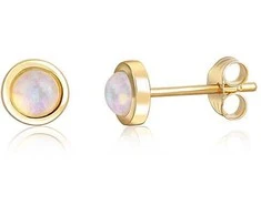 Jwl Luxury Pearls Auksuoti sidabriniai auskarai su sintetiniu opalu JL0615