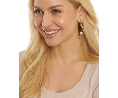 Jwl Luxury Pearls Ilgi paauksuoti auskarai su tikrais baroko perlais JL0682