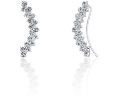 Jwl Luxury Pearls Išilginiai blizgantys auskarai su kristalais JL0689