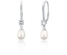 Jwl Luxury Pearls Prabangūs sidabriniai auskarai su tikrais perlais JL0717