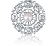 Jwl Luxury Pearls Prabangi moteriška sagė su perlu 2in1 JL0665