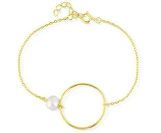 Jwl Luxury Pearls Minimalistinė paauksuota apyrankė su tikrais perlais JL0858
