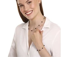 Jwl Luxury Pearls Vėrinys iš subtilių 11 tikrų juodų perlų JL0752
