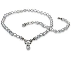 Jwl Luxury Pearls Tikrų pilkų perlų vėrinys JL0557