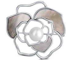 Jwl Luxury Pearls Perlinė sagė 2in1 su tikru baltu perlu ir perlamutru JL0627