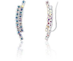 Jwl Luxury Pearls Blizgantys ilgi auskarai su kristalais JL0741