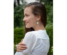 Jwl Luxury Pearls Sidabriniai auskarai su baltu perlu dešine JL0154