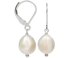 Jwl Luxury Pearls Sidabrinis auskarai su baltu perlu dešine JL0148