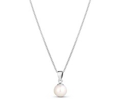 Jwl Luxury Pearls Sidabriniai karoliai su tikru perlu JL0834 (grandinė, pakabukas)