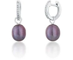 Jwl Luxury Pearls Sidabriniai apvalūs auskarai á la Duchess Kate su tikru perlu ir cirkoniais 3in1 JL0733