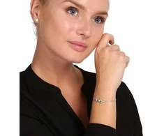 Jwl Luxury Pearls Sterlingo sidabro begalybės apyrankė su tikru perlu JL0848