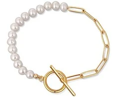 Jwl Luxury Pearls Madinga paauksuota apyrankė su tikrais upės perlais JL0789